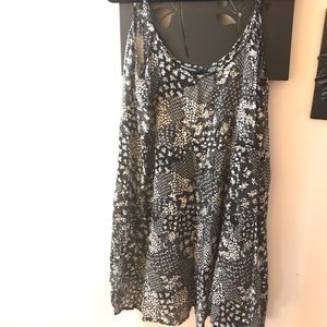 Paper Moon black and white floral tiered adjustable spaghetti strap dress